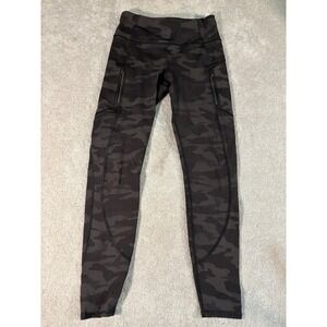 Athleta Rainer Reflective Camo Tight Leggings Womens Size XS Black‎ Gray